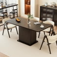thumbnail image 5 of Extendable Black Dining Table 47-65", Seats 4-6, Fluted Wood Kitchen Table with Storage, Mid Century Modern, Black, 5 of 8