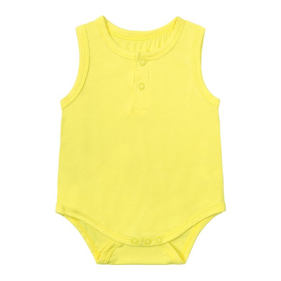 XYIJANI Clearance Gender Neutral Baby Clothes Infant Girls Solid Color Sleeveless Triangle Crawling Romper Newborn Clothes Newborn Boy Clothes (Yellow,24M)