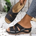 thumbnail image 2 of Jsaierl Women's Orthopedic Wedge Slide Sandals, Cross Strap Open Toe Sandals with Arch Support, Comfortable Non-Slip Summer Shoes for Casual Walking & Daily Wear, 2 of 10