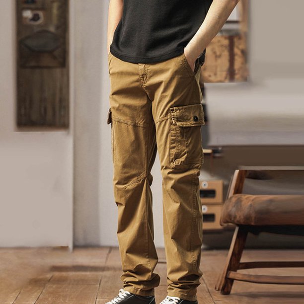 Pantalones largos para hombre, cintura elástica, transpirables, cómodos, suaves, informales, de playa, de poliéster