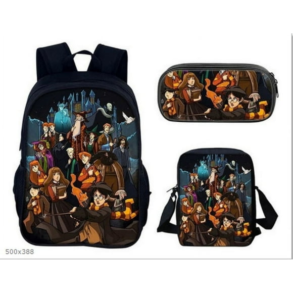Harry Potter Three-piece Bag, Casual Backpack, Male And Female Student Backpack, Large-capacity Backpack