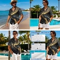 thumbnail image 4 of Xixirimido Grey Marble Print Matching Couple Outfits Men’s Button-down Hawaiian Shirt Women Sleeveless Midi Dress with Pocket Couples Matched Summer Outfits for Beach Vacation, M, 4 of 7