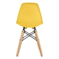 thumbnail image 3 of 2xhome Set of 4 Kids Size Plastic Toddler Chairs with Natural Wooden Dowel Legs, Yellow, 3 of 11