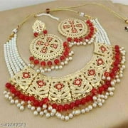 Indian Kundan Choker Necklace Earrings Bollywood Bridal Gold Plated Jewelry