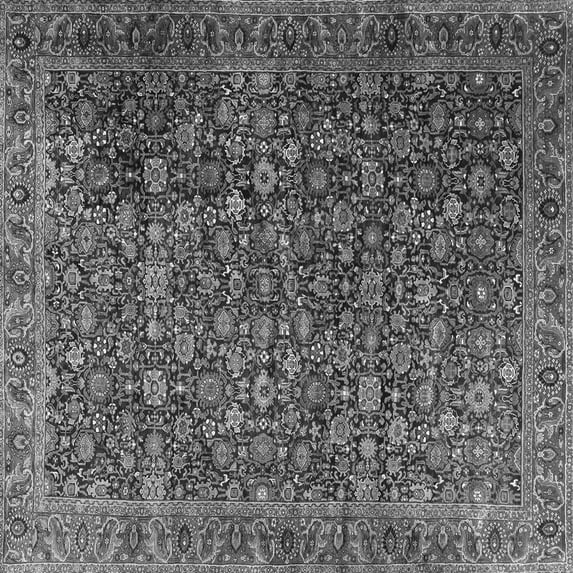 Ahgly Company Indoor Square Persian Gray Traditional Area Rugs, 4' Square