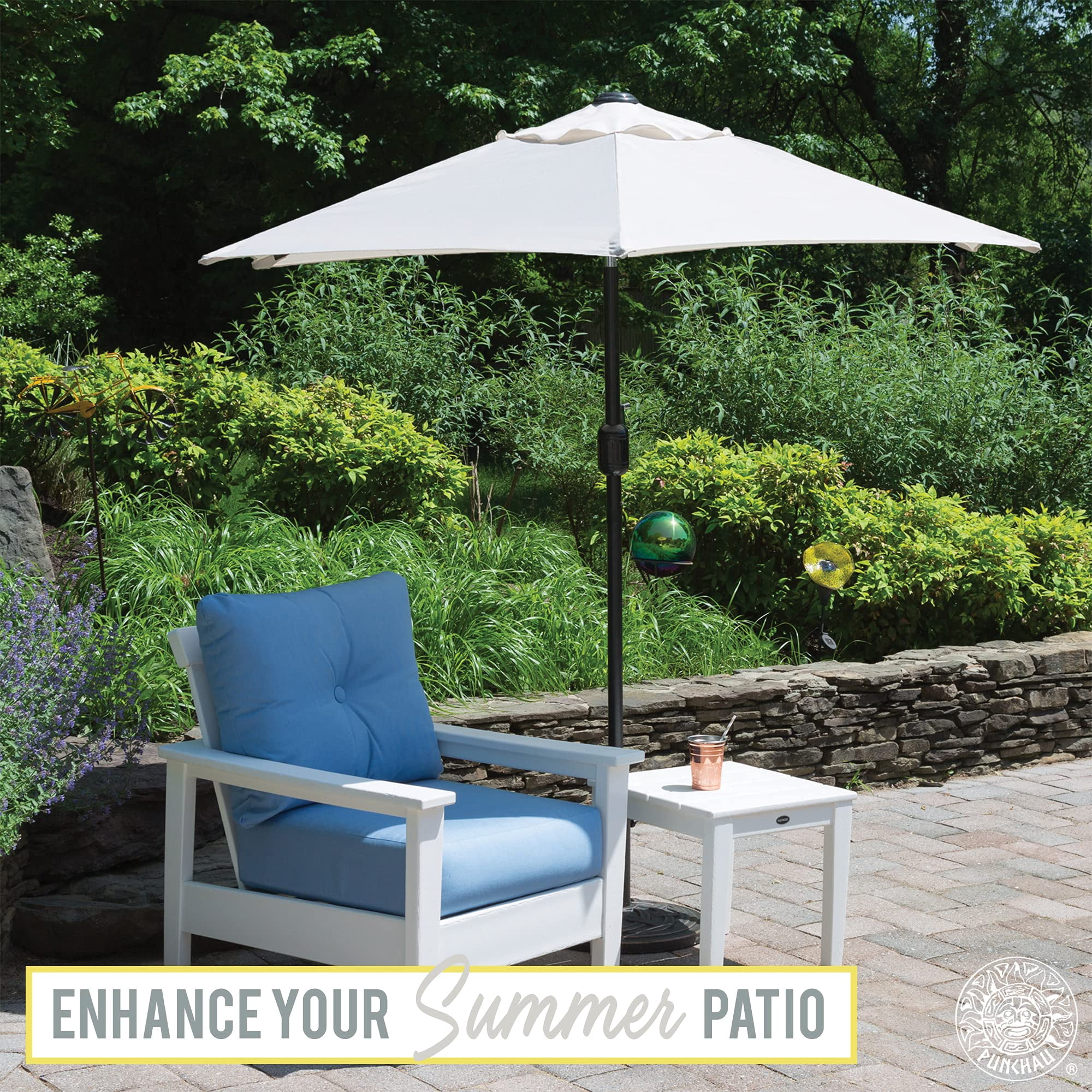 9 ft outdoor patio umbrella FUNDAZE 9ft Outdoor Patio Umbrella with Tilt & Crank, Heavy Duty Round Sun  Umbrella for Garden, Poolside, Deck, BackyardBeige