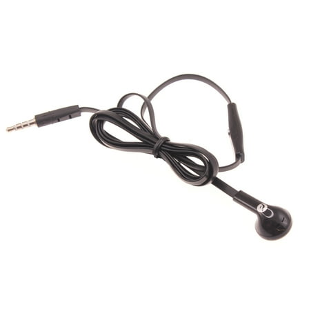 Wired Earphone Mono Headset for Motorola Moto G Power 5G (2024) - Single Earbud 3.5mm Headphone Flat Black