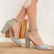 thumbnail image 2 of Ivy - Zapatos de boda con encaje floral 3D verde salvia verde 22 CM, 2 of 5