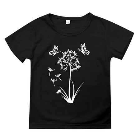

Otqutp Toddler Long Sleeve Tops Summer Children s Wear Dandelion Cute Print Children s Round Neck T Shirt Medium Short Sleeve Top for Children