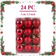 thumbnail image 2 of Suncoda 24pcs Christmas Tree Decorations, Shatterproof Glitter Christmas Ball Ornaments, Xmas Decorations for Tree Hanging, Home Party Holiday, Red, 2 of 7