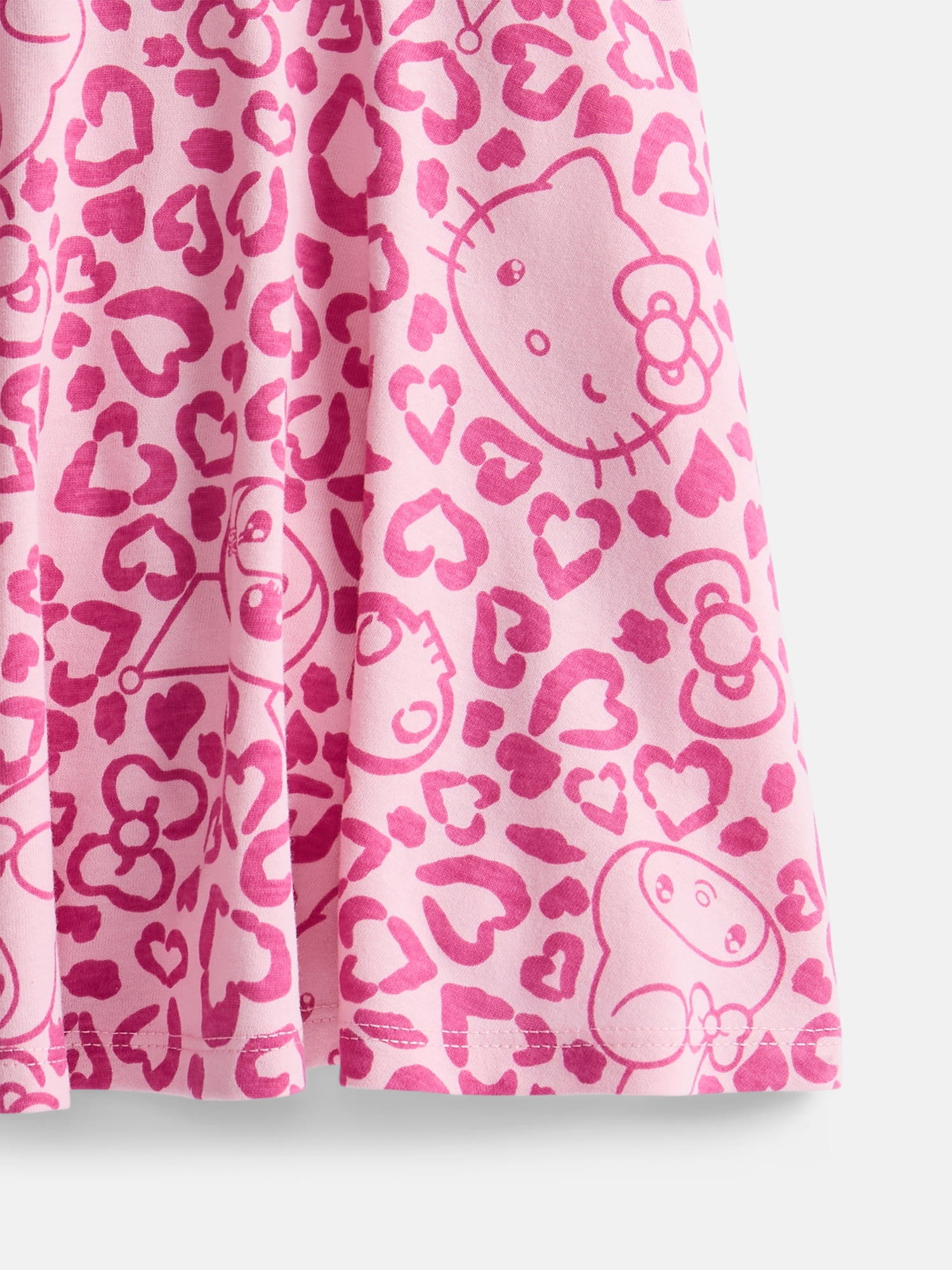 Hello Kitty Girls Print Skater Dress with Short Sleeves, Sizes 4-12