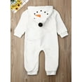 thumbnail image 4 of Sunisery Toddler Baby Boy Girl Christmas Romper Fleece Hoodie Snowman Jumpsuit Bodysuit Xmas Costumes Cosplay Clothes, 4 of 6