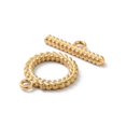 thumbnail image 2 of 20 pc Ion Plating(IP) 304 Stainless Steel Ring Toggle Clasps Real 18K Gold Plated 19x16x2mm Hole: 2mm Bar: 6.5x21x2mm Hole: 2mm, 2 of 3