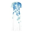 thumbnail image 5 of SMihono Robes Bohèmes d'Été pour Femmes Grande Taille Mode d'Été Imprimée à Manches Courtes Col Rond Robe à Bretelles à Enfiler, 5 of 5