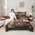 thumbnail image 4 of Castle Fairy Deer Bear Animal Queen Comforter Set,Woodland Wildlife Bedding Comforter Set, 4 of 8