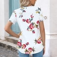 thumbnail image 4 of Hrsba Summer Shirts for Women,Summer Print Pleated Short Sleeve Crewneck Soft Ladies T Shirts Tops, 4 of 5