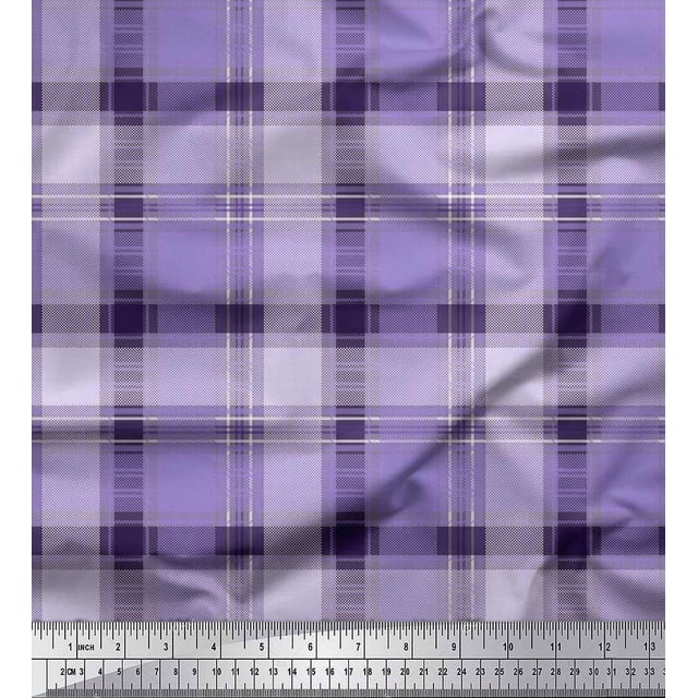 Soimoi Rayon Fabric Gingham Check Print Fabric by The Yard 56 Inch Wide