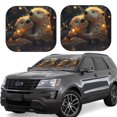 thumbnail image 1 of JUNZAN Adorable Otter Pair Hug Pattern Car Windshield Sun Shade | Reflective Sunshade | Foldable 2-Piece Sun Shield Protect Your Car | Fits Sedans, SUVs, Hatchbacks-Medium, 1 of 6
