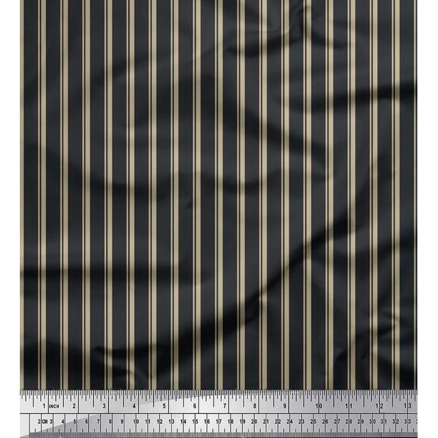 Soimoi Tissu Poly Georgette Rayé Rayé Imprimé 1 Yard 52 Pouces de Large