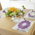thumbnail image 4 of Ambesonne Purple Place Mats Set of 4, Mandala Splash, Standard Size, Purple White, 4 of 6