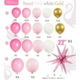 thumbnail image 6 of Kozee Pink Gold Balloon garland kit 135Pcs Pastel Pink and Gold white balloons for Girl 16/21th Birthday Party Minie mouse themed Decorations, 6 of 6