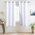 thumbnail image 3 of XWZO Curtains 63 Inches Long for Bedroom with Liner, White Total Blackout Curtain Set 2 Panels, Grommet Thermal Insulated Living Room Darkening Drapes with Tiebacks(White,42"W x 63"L), 3 of 7