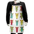 thumbnail image 1 of Alien Kids Apron, Colorful Bizarre Monstrous Characters on a Plain Background Messy and Whimsical Print, Boys Girls Apron Bib with Adjustable Ties for Cooking Baking Painting, Multicolor, by Ambesonne, 1 of 2