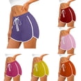 thumbnail image 2 of PUMISAS Sports Shorts For Women Elastic Mid Waist Drawstring Comfortable Summer Sweatpants Solid Color Loose Yoga Athletic Shorts With Side Pockets, 2 of 7