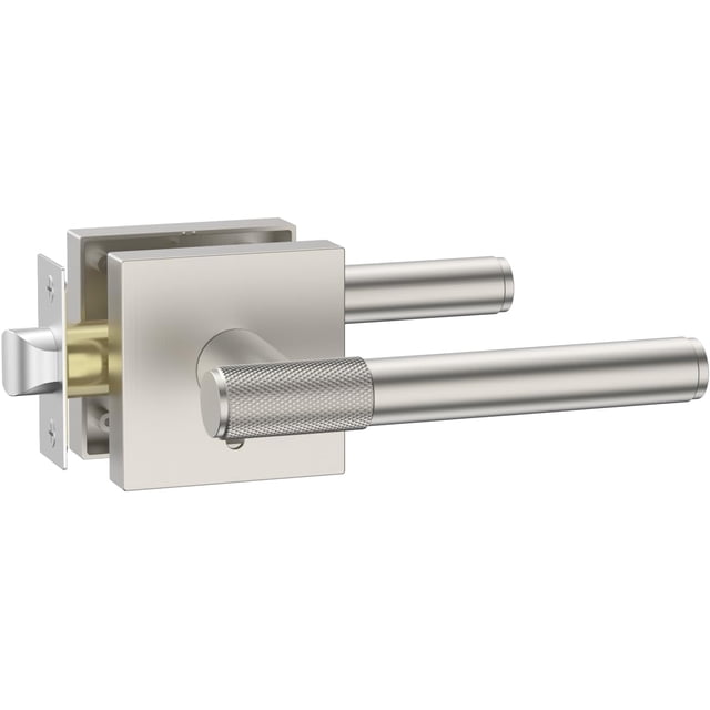 Poignées de Porte Mates Intérieures Moletées Intimité Poignées de Porte Levier de Porte Robuste pour Chambre Ou Salle de Bain Réversible Sans Clé pour Portes Gauche Droite AM
