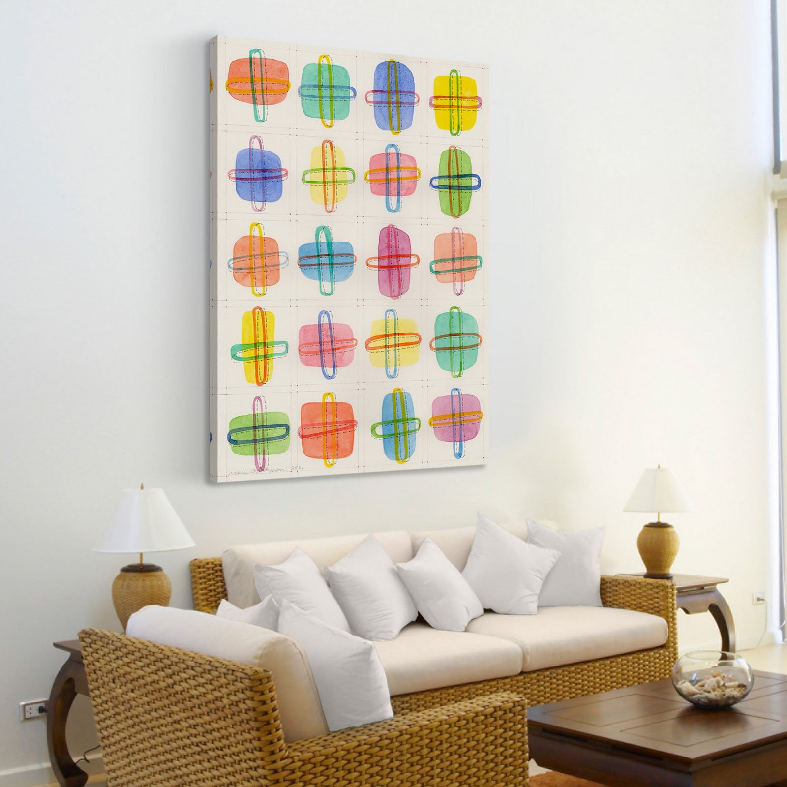 Marmont Hill "Color Chunks" by Nikki Galapon Painting Print on Wrapped Canvas