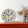 thumbnail image 2 of Yayeee 10" Wall Clock Battery Operated Quartz Round Silent Non-Ticking Home Decor, Watercolor Wildflowers, 2 of 6