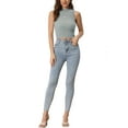 thumbnail image 2 of INSPIRE CHIC Women's Crop Faux Fur Sleeveless Top Gray S, 2 of 5