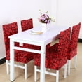 thumbnail image 6 of PiccoCasa 6Pcs Elastic Slipcovers Floral Chair Covers for Dining Room, Red and Black, 6 of 6
