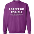thumbnail image 2 of OXI Crewneck Sweatshirt - I Can't Go To Hell, Basic Casual Sweatshirts for Men's and Women Fleece Sweatshirt Long Sleeve - Purple Large, 2 of 2