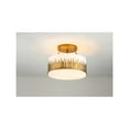 thumbnail image 4 of Lucas McKearn Sawgrass 15" 3-light Metal Semi Flush Mount in Gold Leaf, 4 of 4