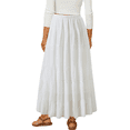 thumbnail image 4 of UVN Skirts for Women Summer Chiffon Pleated A-Line Long Skirt Elastic High Waist Swing Tiered Boho Beach Floral Print Maxi Skirts, 4 of 9