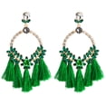 thumbnail image 2 of Pendientes Qarigey Aleación Borla Colgante Multicolor Verde, 2 of 6