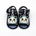 thumbnail image 2 of Newborn Baby Boy Girl Summer Cartoon Sandals Soft Sole Outdoor First Walker Shoes Black M, 2 of 5