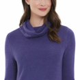 thumbnail image 4 of Adrienne Vittadini Women's Cowl Neck Long Sleeve Rib Knit Longer Sweater L/Frosted Plum Heather, 4 of 4