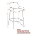 thumbnail image 4 of Contemporary Faux Leather & Metal 26" Counter Stool, PU, Set of 2 - Saddle & Black, 4 of 8
