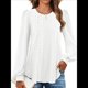 thumbnail image 3 of Blusas de Larga con Ojales para Mujer, -Otoño 2025, Cuello Redondo, Blusas Informales Holgadas, Conjuntos de Moda. L, 3 of 8