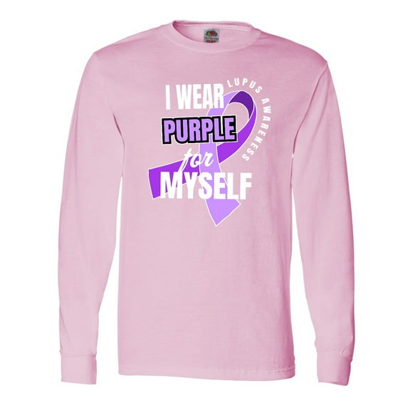 Inktastic I Wear Purple for Myself Lupus Awareness Long Sleeve T-Shirt