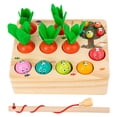 thumbnail image 2 of Rompecabezas de Montessori zanahoria bebé motrices forma y tamaño de clasificación granja educativo aprendizaje Madera1 Hugo clasificación de juguetes para niños pequeños, 2 of 9