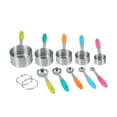 thumbnail image 1 of Ejoyous 10 piezas de tazas y cucharas medidoras de acero inoxidable con mango de silicona para cocina M, 1 of 11