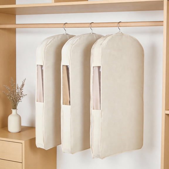 Wardrobe Closet - 70" Freestanding Bedroom Portable Closets with Hanging Rod and 3 Deep Storage Drawers, Wooden Organization Clothing