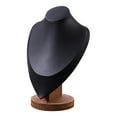 thumbnail image 1 of Busto de exhibición de collares, soporte de collar para mujer, decoración del hogar, vitrina, base de madera Negro Medio, 1 of 9