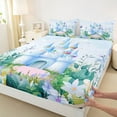 thumbnail image 3 of Feelyou Dreamy Castle Kids Full Size Sheets, Cartoon Floral Flower Bed Sheets, Fairy Tale Princess Style Sheet Sets, Ultra Soft Bedroom Decor, 4pcs, 3 of 7