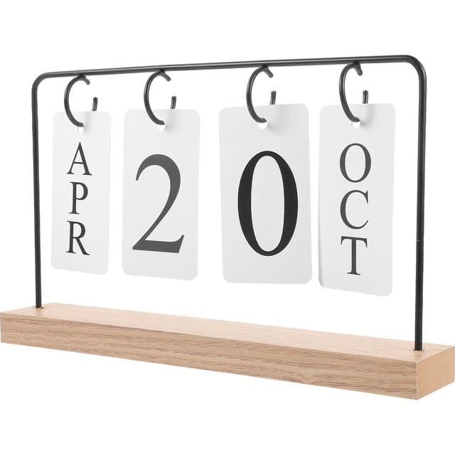 OULII 1Set Perpetual Calendar in Black for Desktop Decoration and Giving