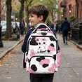 thumbnail image 6 of Jeiento Pink Cow School Backpack for Girls 17 Inch Large Capacity Kids Backpack, 600D Tear Resistant & Padded Tablet Sleeve, Cute Bookbag for Grades 3-6 Ages 9-12, 6 of 8