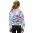 thumbnail image 2 of Xoenoiee Turtle Hibiscus Flower Print Girls Sweatshirt Kids Long Sleeve Hoodie Oversized Fashion Pullover Tops Half Zipper Crop Tops Fall Clothes, 13-14 Years, 2 of 7